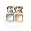 45mm Grande Quadrado Pontiagudo Fundo Garra Diamante DIY Mocha Fluorescente Diamante Vestido Bolsa Sapato Jóias Diamante Pegajoso Costurado À Mão Garra Dourada