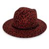 Chapéu de lã com estampa de leopardo moda europeia e americana, cinto para chapéu, chapéu de feltro de aba larga moda masculina e feminina, chapéu Jazz Outono e Inverno, cavalo asiático transfronteiriço