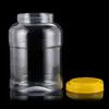 Garrafas redondas feitas sob medida, garrafas vazias, PET transparente de grau alimentício, garrafas plásticas de grande capacidade de 5000ml para embalagem de farinha, ração para cães e ração para gatos