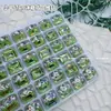Decoraciones Súper Brillantes de Cristal K9 tipo Caramelo de Roca para Uñas con Sin Base, Pedrería Apilada, Pedrería Rectangular Colorida Deslumbrante para Uñas