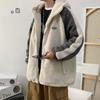 Abrigo de algodón polar de cordero de invierno para hombre, nuevo abrigo de algodón de color contrastante, estilo Hong Kong, marca Tide, chaqueta holgada informal con capucha, 2022