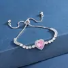 Pulsera de Corazón de Diamante de Color Nuevo Producto 2025 Exquisita Pulsera de Moda Ins Accesible Lujo Joyería de Gama Alta Venta al por Mayor