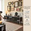 Gabinete Lateral Vintage de Madera Maciza Estilo Francés para Apartamentos Pequeños, Cómoda de Lujo Ligero con Tres Cajones, Vitrina de Cristal para Sala de Estar, Gabinete Lateral para Comedor