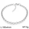 Cadena Doble Circular Forma de O de Acero Inoxidable Minimalista de Moda Cadena Fina Pulsera Sencilla de Moda para Mujer Joyería de Personalidad Versátil