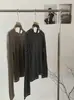 Suéter de Punto Bordado con Rayas Finas, Cuello Redondo, Color Contrastante, Manga Larga, con Cinta Omalaí, Estilo Nuevo Primavera Temprana 2026 para Mujer 6168
