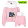 Juego Más Vendido RainbowFriends Sudadera Periférica de Rainbow friends para Mujer con Tirante Off-shoulder Sudadera con Capucha Falsa de Dos Piezas