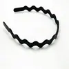 Base negra de hierro onda espiral aro deportivo para la cabeza hebilla para el pelo horquilla fina de baño universal para hombres y niñas aro para lavarse el pelo al por mayor