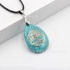 Temu Venta Caliente Parche Árbol de la Vida Gota de Agua Tendencia de Moda Colgante de Piedra Natural Cristal Ágata Piedra Accesorios DIY