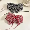 Elegante pinza para coleta de lazo a cuadros para mujer, elegante liga para el pelo, pinza para peinado semi-recogido, accesorio para el pelo moderno y casual