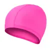Gorro de natación de tela de color sólido para adultos, hombres, mujeres, adolescentes, niños mayores y estudiantes, gorro de natación de tela cómodo y transpirable que no aprieta la cabeza