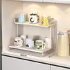 Estante de acrílico para tazas, estante de doble capa de lujo ligero para escritorio para vasos de agua y tazas de té, portavasos para aparador