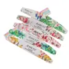 Lixa de Unha em Formato de Meia-Lua com Estampa Floral, Lixa de Unha com Lixa Dupla Face, Tira Moldadora e Polidora Durável e que Não Solta Partículas para Nail Art