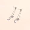 Aretes de Plata Esterlina para Mujer 2025 Nuevos de Moda con Borla Larga Coreanos Elegantes Aretes Populares de Estrella Luna