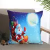 Funda de Almohada Navideña Transfronteriza con Impresión Digital, Funda de Cojín para Sofá con Atmósfera de Dibujos Animados, Cojín para Decoración del Hogar en la Sala de Estar