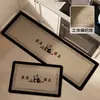 Tapete de chão de cozinha tecido em linho, estilo wabi-sabi de desenho animado, absorvente de água e óleo, lavável em ambiente interno, resistente à sujeira, fácil de limpar, tapete antiderrapante