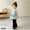 Nova camisa de manga longa para meninas para primavera e outono, camisa de boneca, top casual versátil para bebês meninas