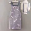 Delantal de Lona Nuevo de Verano para Mujer Transpirable Cocina Cocinar Hogar Delgado Moda Adulto Estilo Japonés Resistente al Aceite Trabajo