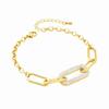 Pulseira de aço inoxidável da moda transfronteiriça coração de amor joia de pérola cartão redondo chave cadeado pequeno pulseira grossa em estoque fábrica