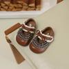 Zapatos Nuevos Otoño 2025 para Niños Pequeños Estilo Coreano Zapatos de Princesa con Lazo para Niñas Zapatos de Encaje de Cuero para Bebé Niña