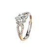 Anillo de Diamante Carat D Color Doble Anillo Clásico de Seis Garras, Lujo Accesible y Moderno Grupo de Doble Anillo Anillo de Diamante con Incrustaciones de Diamante Anillo de Compromiso