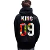 Nuevos Productos de Otoño e Invierno Queen King 09 Sudadera con Capucha y Estampado de Manga Larga Ropa para Pareja Holgada