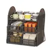 Suporte para xícaras de café estilo meados do século, um organizador de mesa estiloso para copos de água e xícaras de chá, um rack de armazenamento multifuncional para bancada