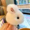 Mochila de Coelho de Pelo Sintético de Visão, Pingente de Pelúcia, Boneca Coelho de Jade Pequena, Pingente para Chaveiro de Carro, Pingente de Coelho Mini