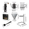 Conjunto de Café Preparado à Mão, Equipamento de Café para Acampamento ao Ar Livre, Cafeteira Portátil de Viagem, Caixa de Presente com Máquina de Café Moída Manualmente