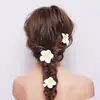 Flor de huevo blanca DIY hecho a mano tocado creativo pinza lateral accesorios para el cabello de verano playa nupcial tamaño de flor completo