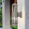 Luminária de parede LED simples para corredor Lâmpada para porta de escada de villa varanda iluminação interna e externa à prova d'água cabeça dupla pátio cabeça redonda