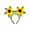 Faixa de Cabeça de Girassol para Mulheres, Decoração de Festa, Faixa de Cabeça para Festa, Dança, Acessórios de Fantasia, Acessório de Férias Boêmio