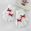 Guantes de Peluche de Gatito para Niñas, Nuevo Estilo de Invierno, Cálidos, Lindos, Separados por Dedos, Compatibles con Pantalla Táctil, Guantes Kt a Prueba de Viento