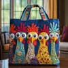 2026 Nueva Serie Transfronteriza de Pollo Estampado Digital Bolso Tote Acolchado de Hombro de Moda