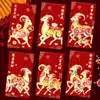 2027 Año del Cordero Sobre Rojo Hojuelas Doradas Escarchado Creativo Dibujos Animados 3D Zodiaco Cien Yuan Mil Yuanes Sobre de Dinero de la Suerte Bolsa de Sobre Rojo de Año Nuevo