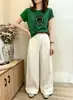 Camiseta de algodón acanalada ajustada para chica atractiva para mujer, fábrica fuente de Thirteen Lines en Guangzhou, top de manga corta, suministro exclusivo de la segunda tanda de verano
