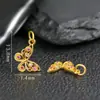 Plata S925 Chapada en Oro Antiguo Hueco Corindón Mariposa Pequeños Accesorios de Gota DIY Nicho Temperamento Joker Pequeños Accesorios