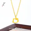 Collar de Hello Kitty Hueco Color Oro Arena Mismo Estilo de Puzuo Gold Shop para Mujer, Cadena para Clavícula de Diseño Nicho como Regalo para tu Novia