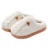 Pantufas de Algodão para Mulheres Outono e Inverno 2025 Novas para Interior Casa Antiderrapantes Domésticas Forradas com Lã Casal Peludas com Orelhas
