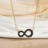 Colar Feminino Infinito Pingente de Oito Caracteres Venda Quente Transfronteiriça Design de Nicho Sentido Avançado Doce Temperamento Acessórios de Aço Titânio Atacado