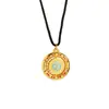 Collar vietnamita bañado en oro de moda para mujer con un toque de alta gama, con un colgante de brújula de la fortuna giratoria, estilo vintage, color duradero y accesorios