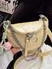 Bolso bandolera de cadena estilo coreano para mujer 2025 Verano Nuevo estilo de moda Bolso de silla de montar Bolso de hombro acolchado estilo coreano