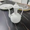 Suministro Directo de Fábrica Hotel Club Porcelana Blanca Cafetera Tetera Vinagrera Olla de Vino Se Puede Elegir la Imagen y Agregar Logo