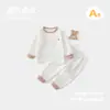 Conjunto de Ropa Interior para Bebé con Broches en los Hombros, Ropa de Bebé Clase A, Estilo Verano, Sin Costuras, Ajustado, Parte Superior e Inferior Separados, Ropa de Otoño, Ropa para el Hogar