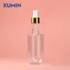 Xumin Spot Botella Spray Blanca Hombro Plano Fondo Redondo 200ml Botella Spray para Loción Mate Empaque Transparente para Productos de Cuidado de la Piel