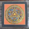 Mandala Pintado a Mano Tibetano Nepalí Dorado Caliente Tamaño 26*26 Núcleo de Tarjeta