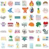 200 Piezas de Ins Frescos Pequeños Pegatinas Transfronterizas con Texto en Inglés Patineta Guitarra Maleta Impermeables Pequeñas Pegatinas Inspiradoras