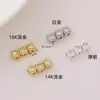 Collar Pulsera de Zirconia Micro-Pavimentada con Cuentas Espaciadoras Chapado en Oro Real de 18K Hecho a Mano Accesorios de Joyería DIY Cuentas Espaciadoras Cuadradas de Zirconia