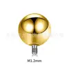 Piercing de Argola Redonda com Ponta de Rosca Interna em Liga de Titânio F136 Dourada Piercing de Osso da Orelha Joia de Piercing com Bola de Titânio
