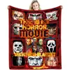 Cobertor de flanela com personagem de terror do Halloween e Natal da Amazon, impressão digital, fornecimento direto da fábrica no atacado