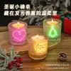 Reitzon LED Lámina de Oro Árbol de Navidad Forma de Corazón Calabaza Cera de Soja Vela Aromática de Interior Regalo Navideño